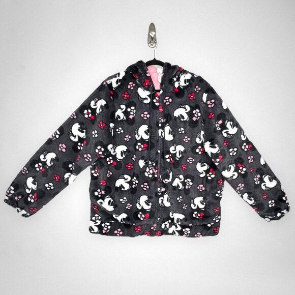 DISNEY PARKS XXL Minnie Mouse‎ Plush Fleece Hooded Jacket - Picture 1 of 9
